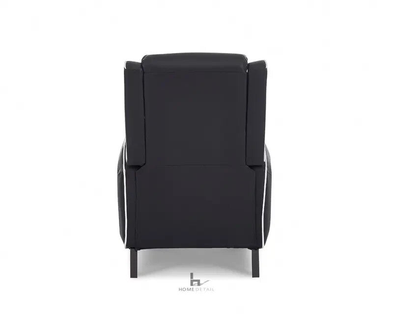 Black Gaming Recliner Armchair Faux Leather Chair w/ Footrest & Lumbar Support