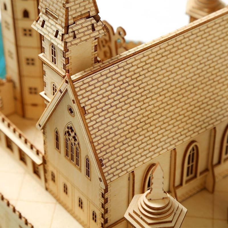 3D Wooden Castle Puzzle Kit – DIY Architecture Model, 234 PCS for Adults