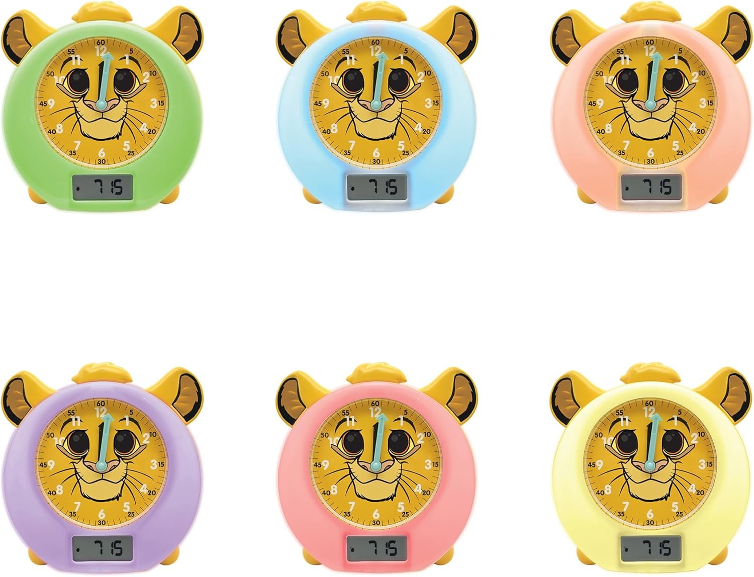 Yellow Kids Sleep Alarm Clock Night Light Dawn Simulator Dual Time Display