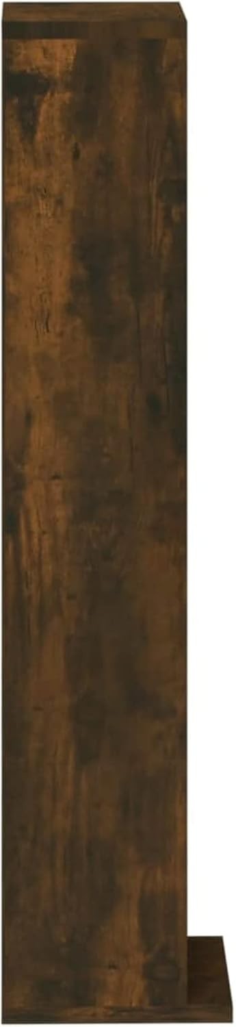 Smoked Oak CD Storage Cabinet Media Shelf DVD Organizer Bookcase Unit