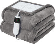 Electric Heated Blanket 130x160cm Sherpa Fleece 10 Heat Settings Timer
