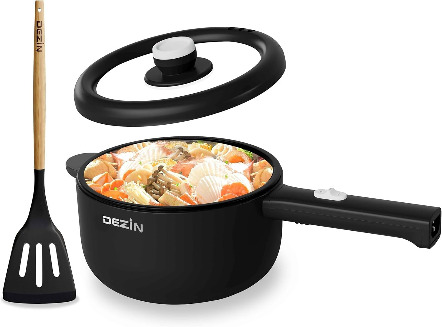 2L Electric Cooker Non-Stick Ramen Pot for Dorms Travel Fast Heating