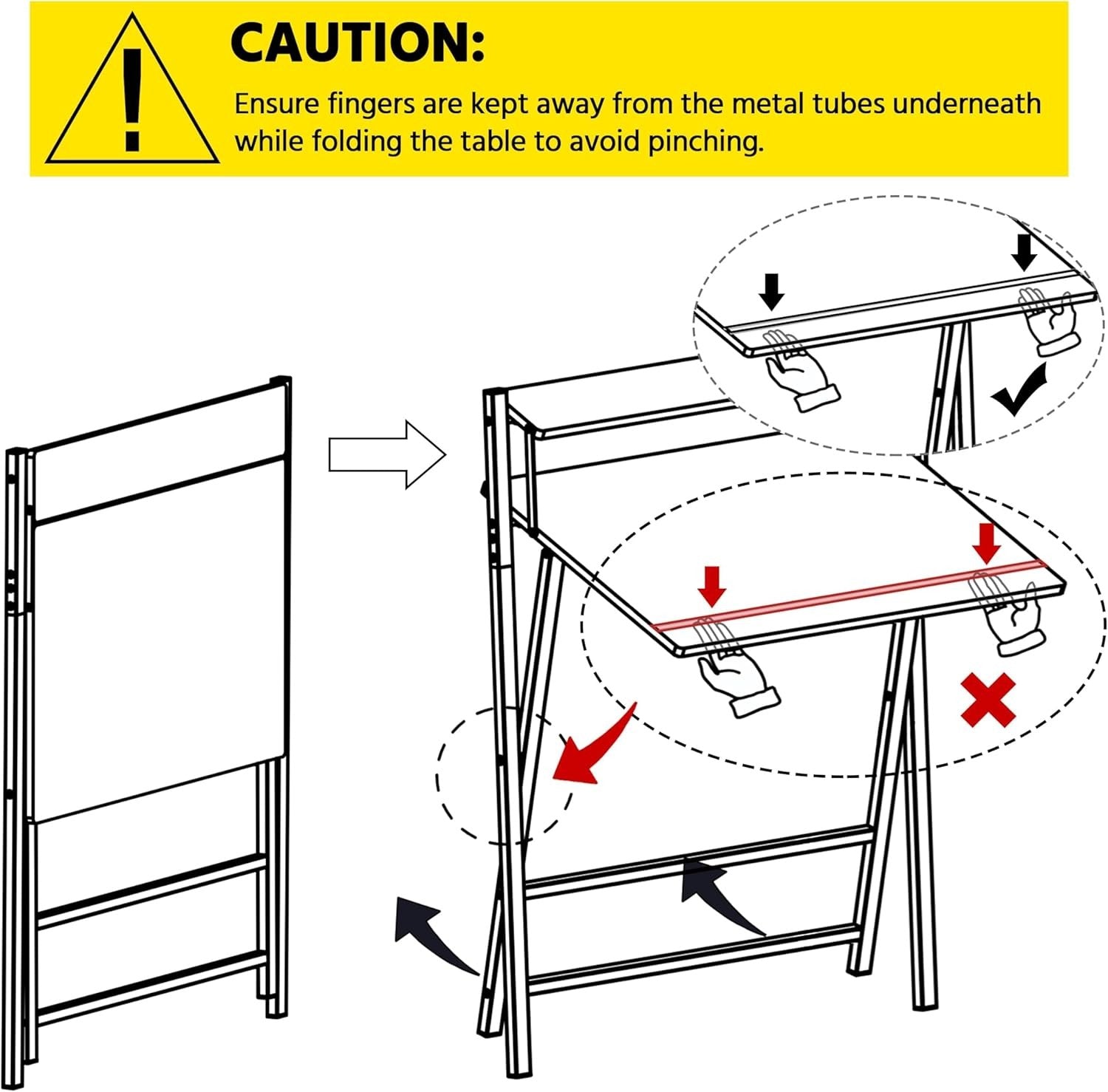 Foldable Computer Desk Small Space with Monitor Stand 80cm White