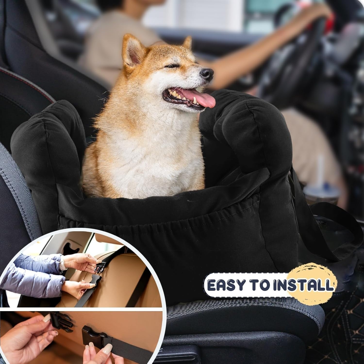 Dog Car Booster Seat Pet Carrier Travel Bed Safety Leash Small Dogs