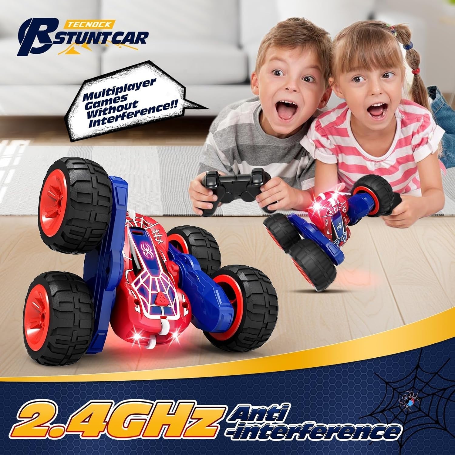360° Flip RC Stunt Car for Kids 3-12 | 4WD Double-Sided Light Up Toy Truck