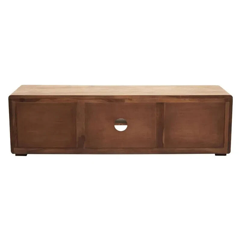 Solid Sheesham Acacia Wood TV Unit – Rustic Media Console Cabinet 175cm