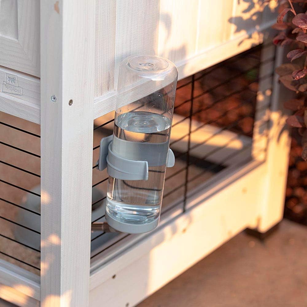 Compact Double Tier Rabbit Hutch Indoor Outdoor Cage Easy Clean Mini