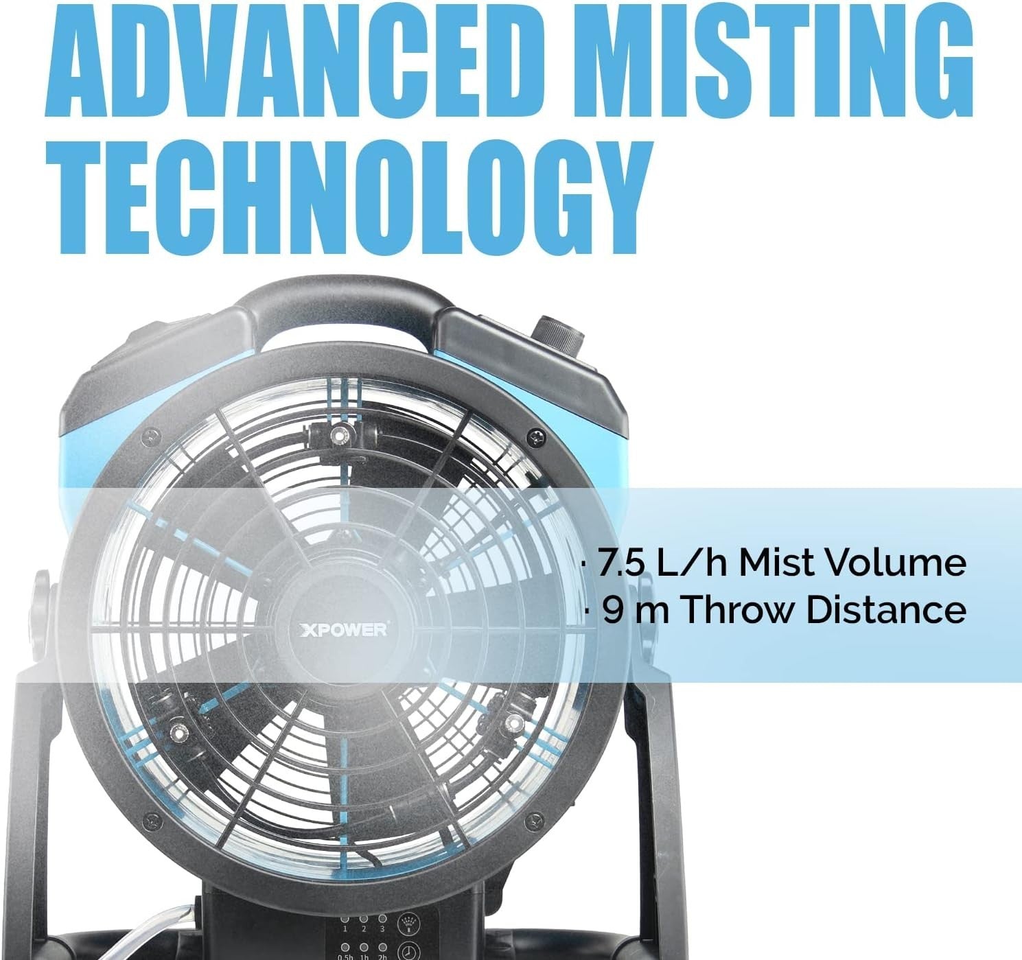 Rechargeable Misting Fan – 3-Speed Outdoor Cooling Air Circulator for Patio