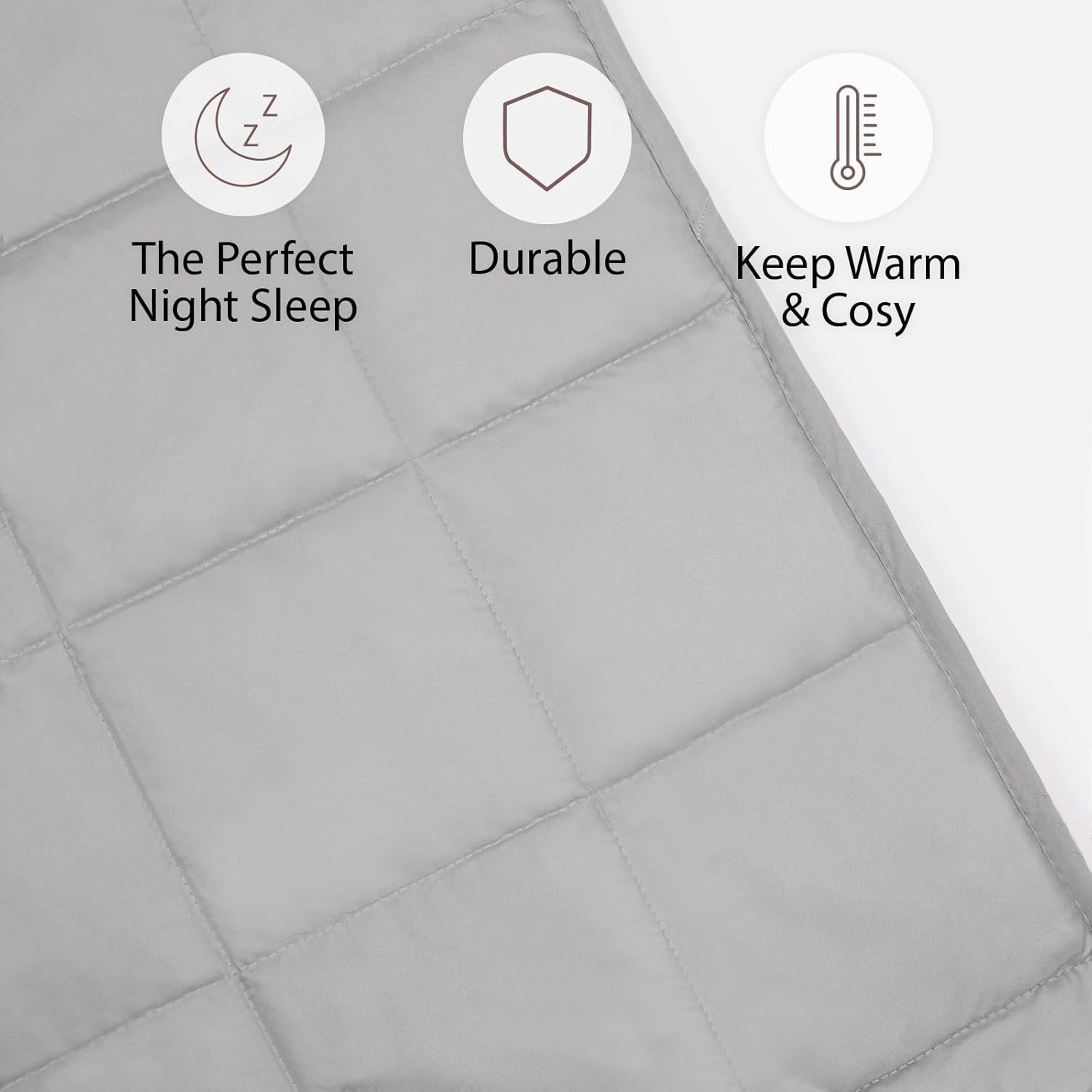 Weighted Blanket Adults Silver Grey 6kg 125x180cm Calming Sleep Aid
