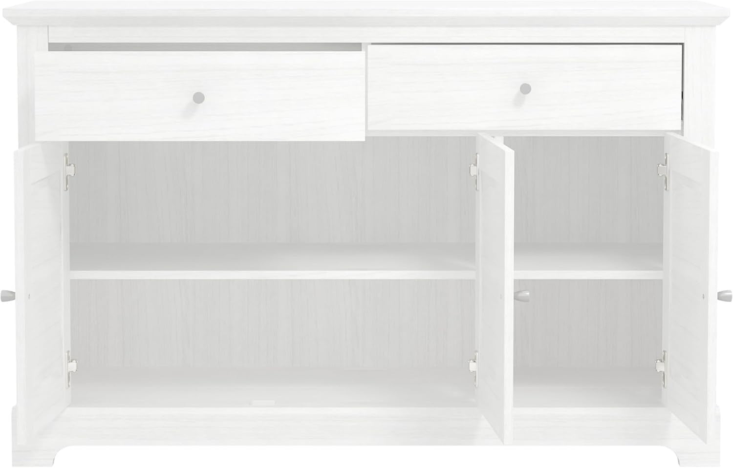 White Storage Sideboard Cabinet 3 Doors 2 Drawers Living Room Organizer