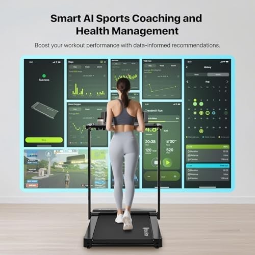 Smart AI Walking Pad Treadmill 2.5HP Foldable Incline Home Office