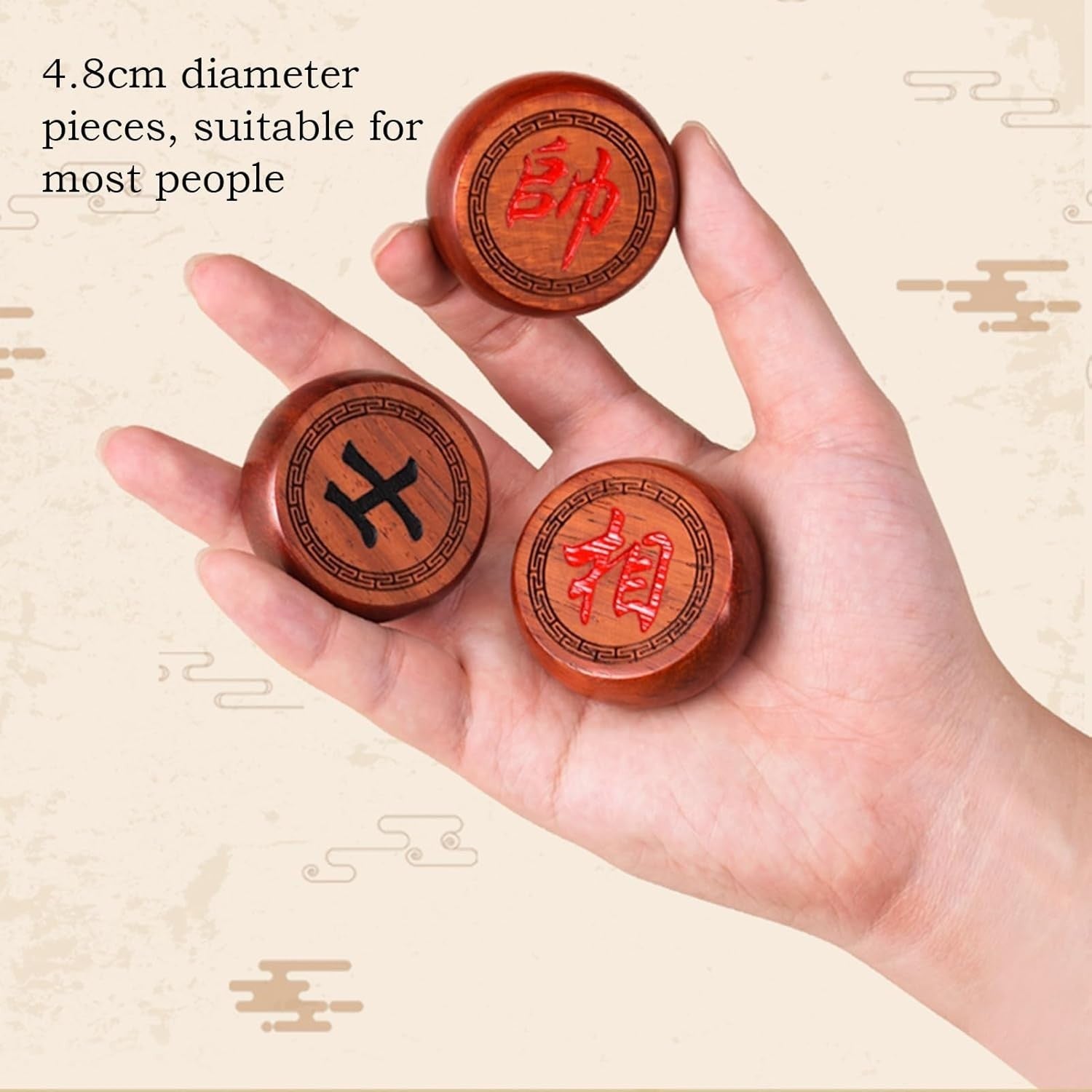 Black Rosewood Xiangqi Chinese Chess Set Leather Travel Board