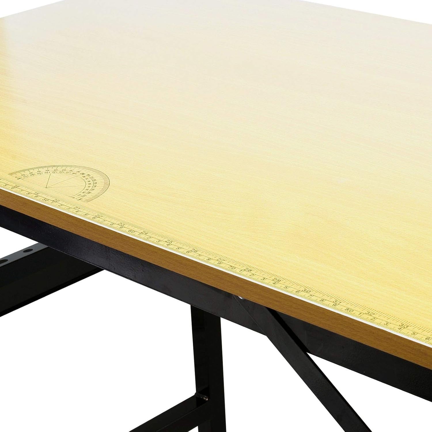 Foldable Work Table 100x60cm MDF Steel Bench 150kg Ruler Protractor Portable