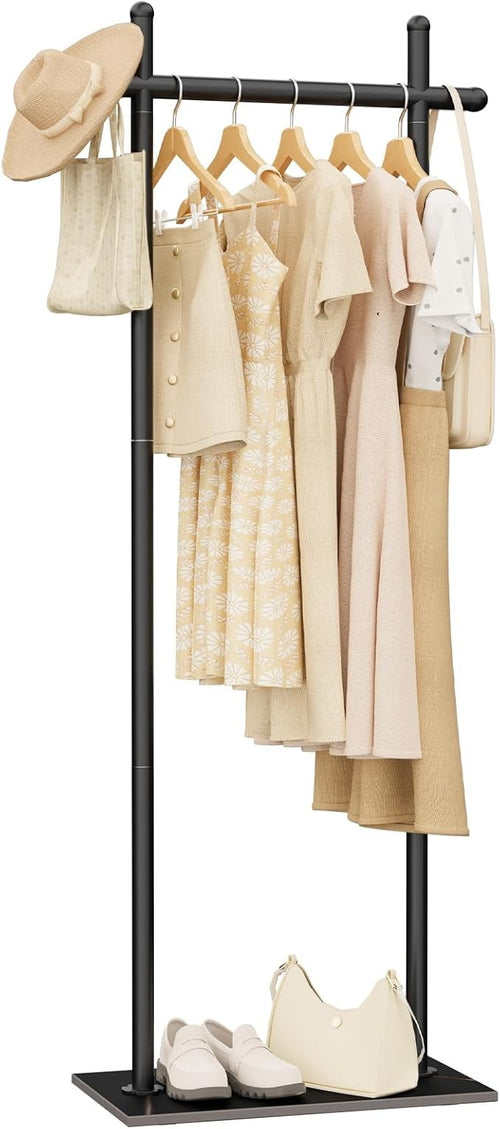 Luxury Metal Coat Rack with Natural Rock Base Freestanding Clothes Stand