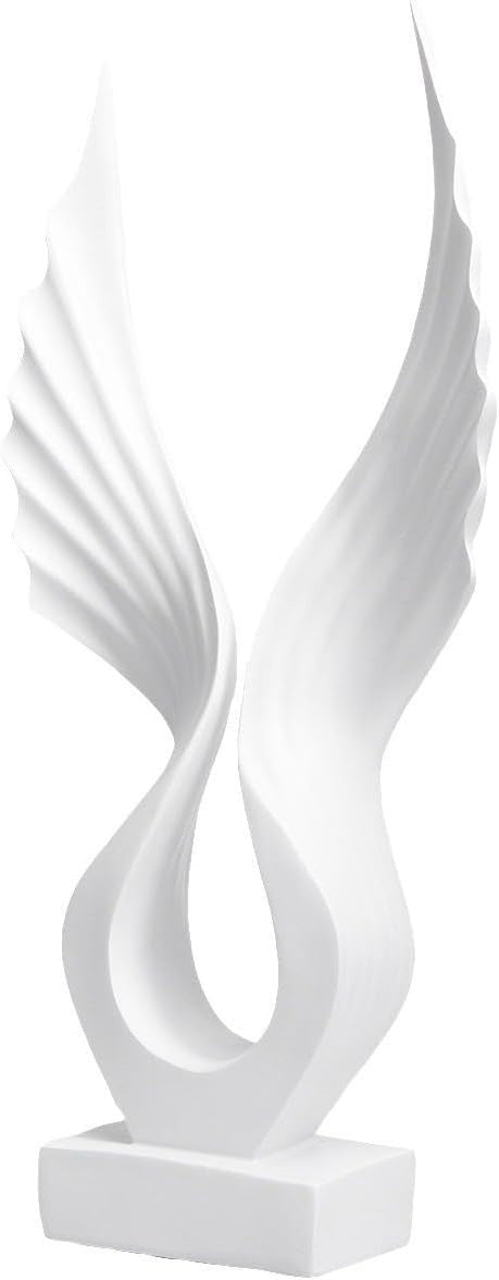 Angel Wing Resin Sculpture Modern White Ornament for Living Room Bedroom Decor