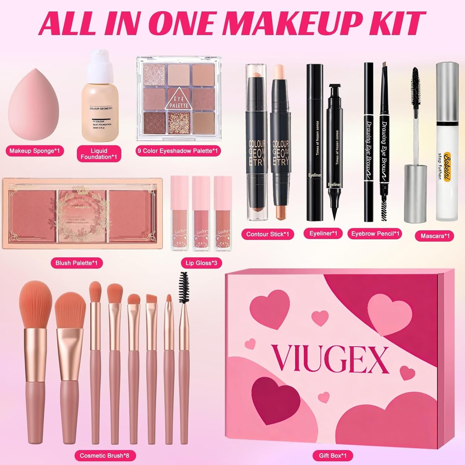 All in One Makeup Kit for Women Full Face Starter