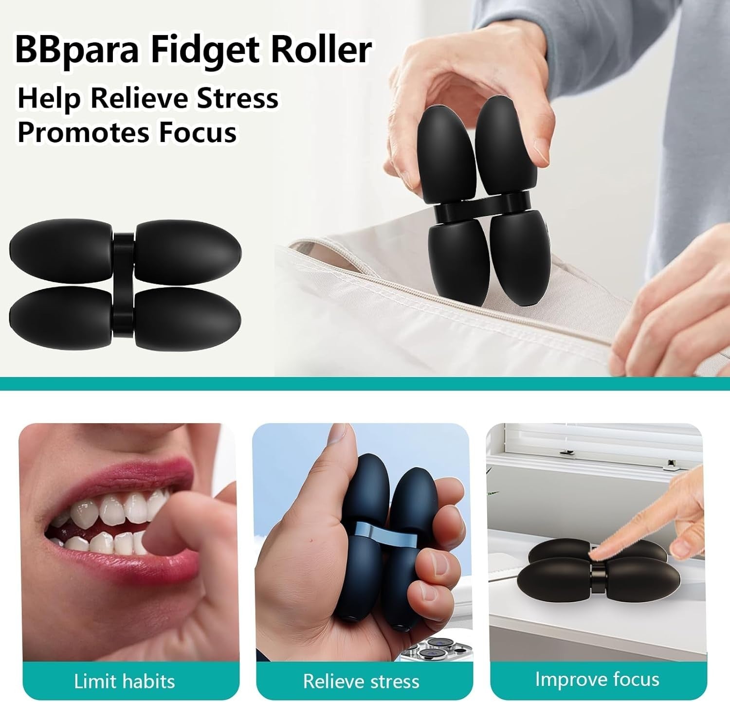 Quiet Silicone Fidget Toy Stress Relief ADHD Anxiety Office Pocket