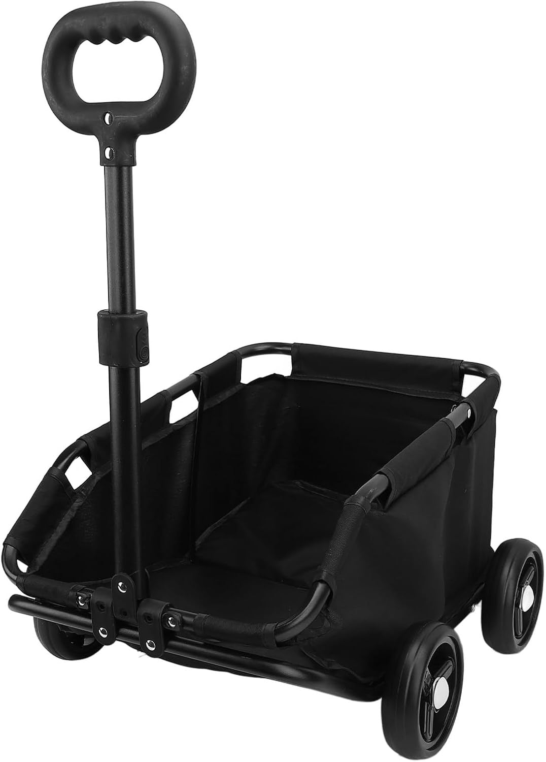 Dog Wagon Stroller 4 Wheel Pet Carrier Cart Pull Handle Small Dogs Black
