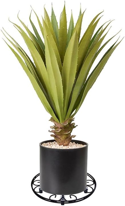 Set of 2 Heavy Duty 22" Metal Plant Pot Caddy with Wheels Black Planter Stand