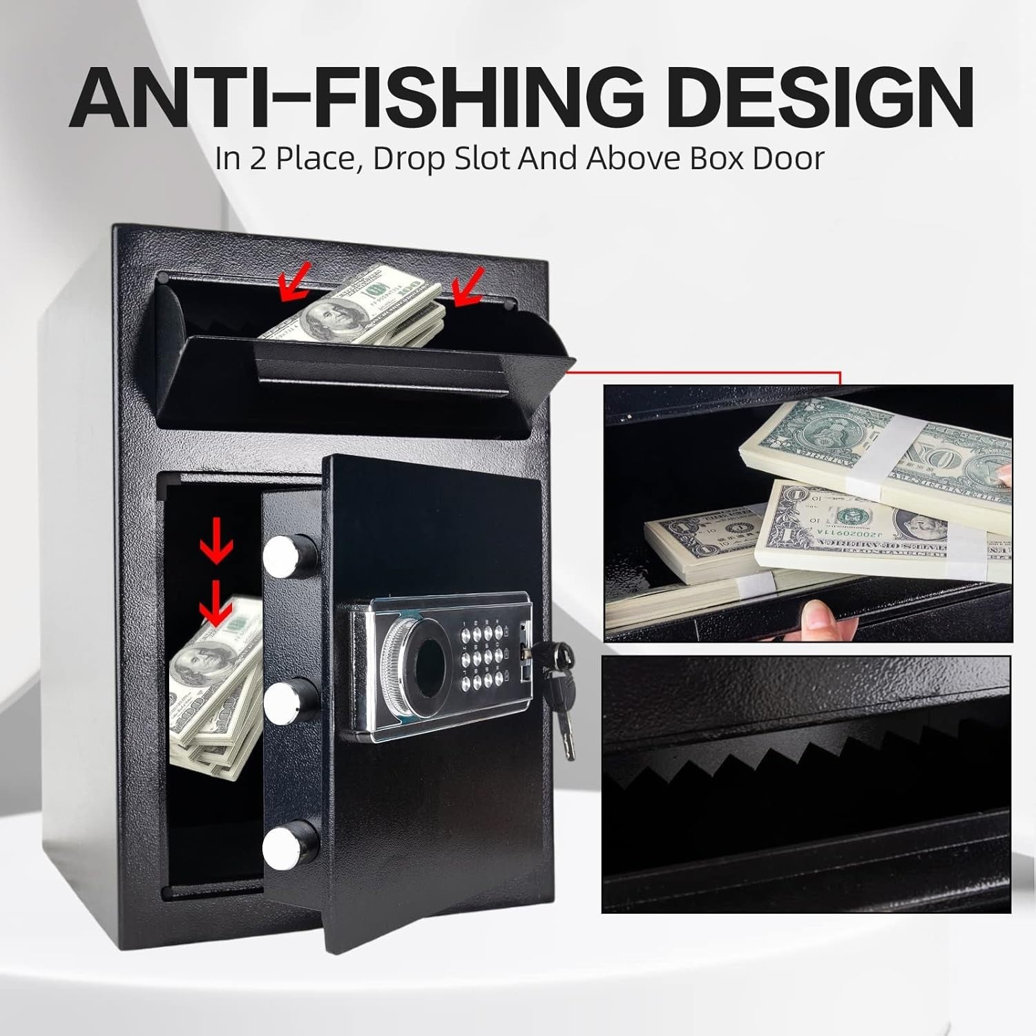 70L Depository Safe Digital Keypad Drop Slot Cash Money Box