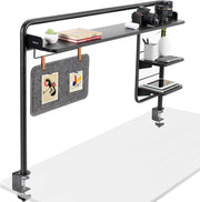 Clamp-On Desktop Shelving System 127cm Multi-Tier Desk Organizer Black