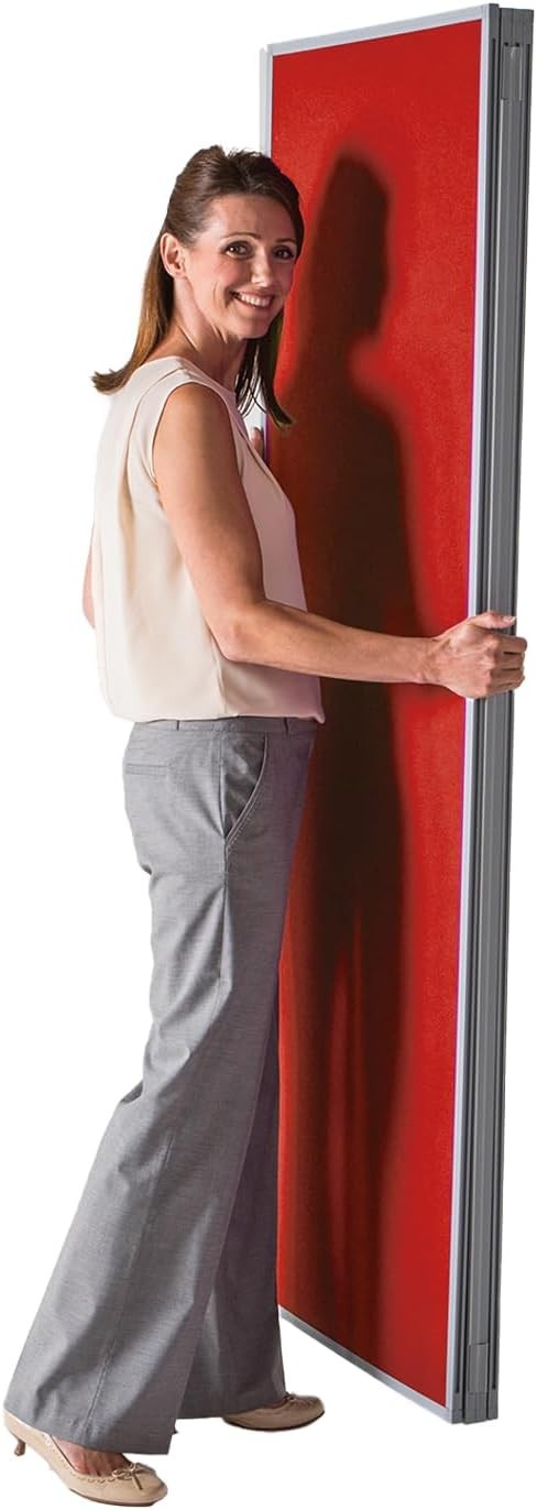 5 Panel Folding Room Divider 180×300cm – Office Exhibition Privacy Screen Red