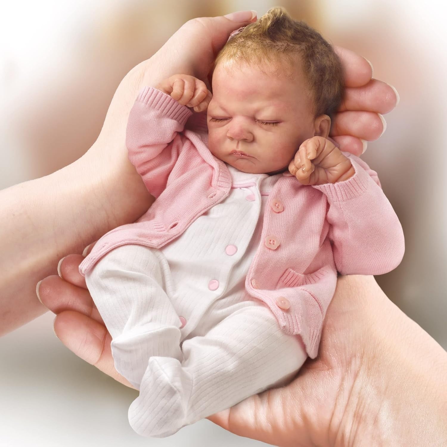 10” Lifelike Collectible Baby Doll RealTouch Vinyl Handpainted Details
