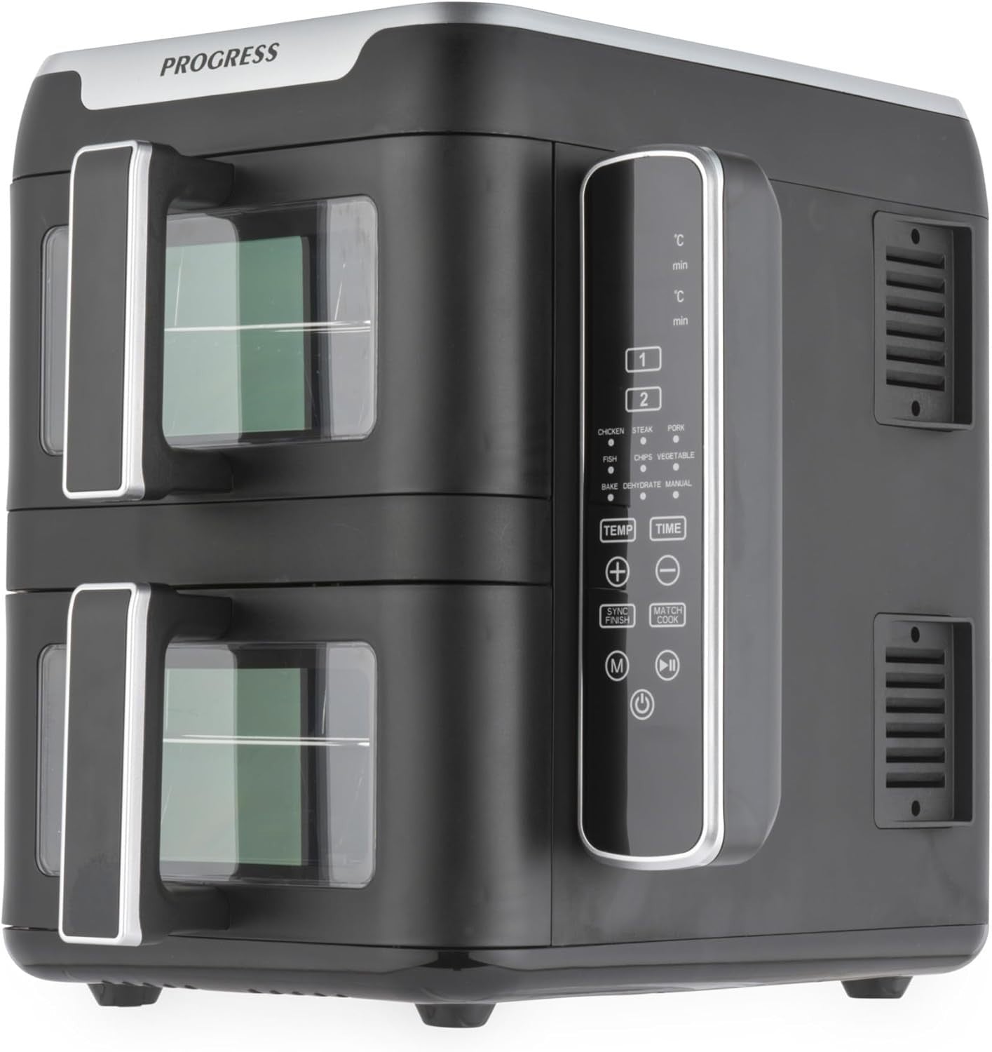 9L Dual Tier Air Fryer Stacked 2 Basket Window Touch LED 9 Presets 2400W
