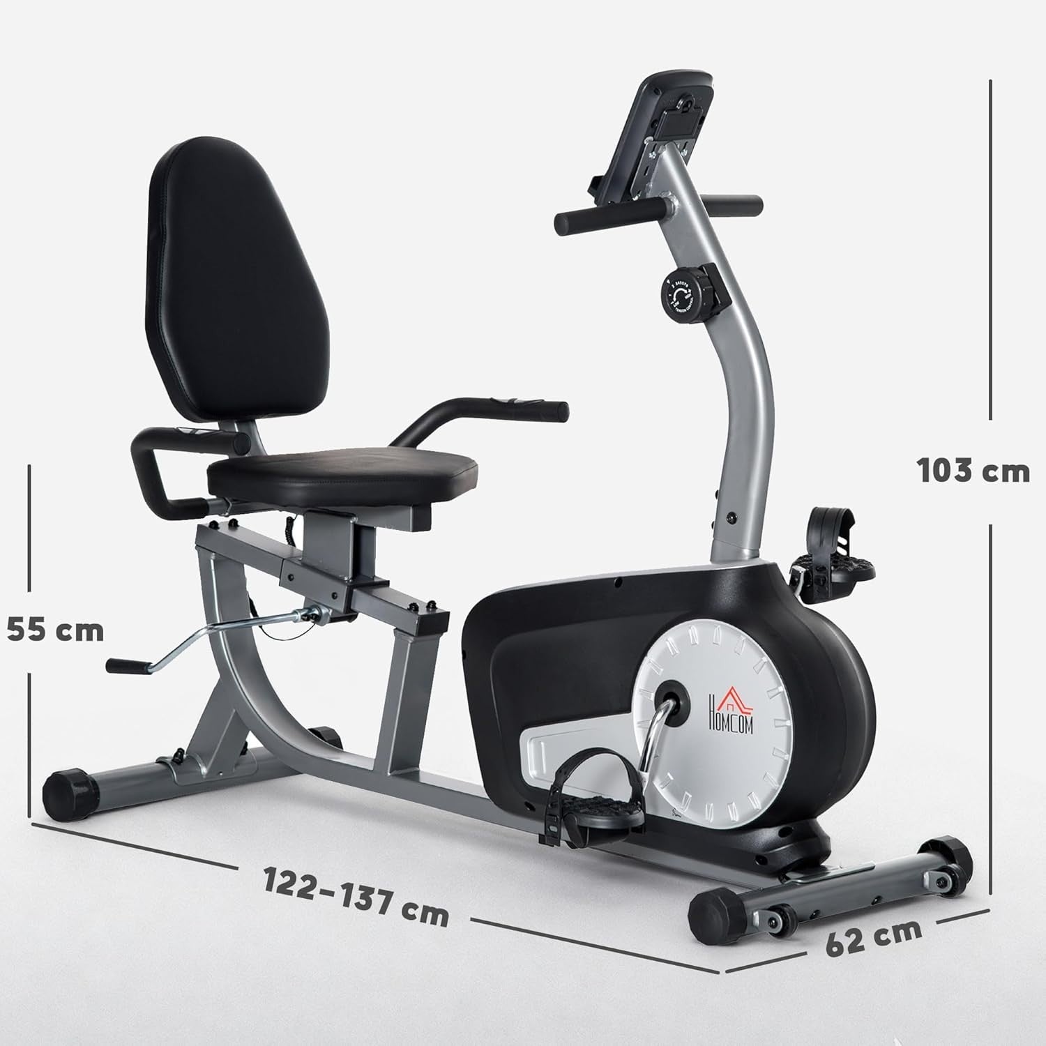 Exercise Bike LCD Display Quiet 8-Level Magnetic Resistance Adjustable Seat Home