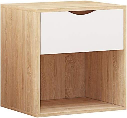 4pc Bedroom Furniture Set Wardrobe Chest Bedside Cabinet White on Oak
