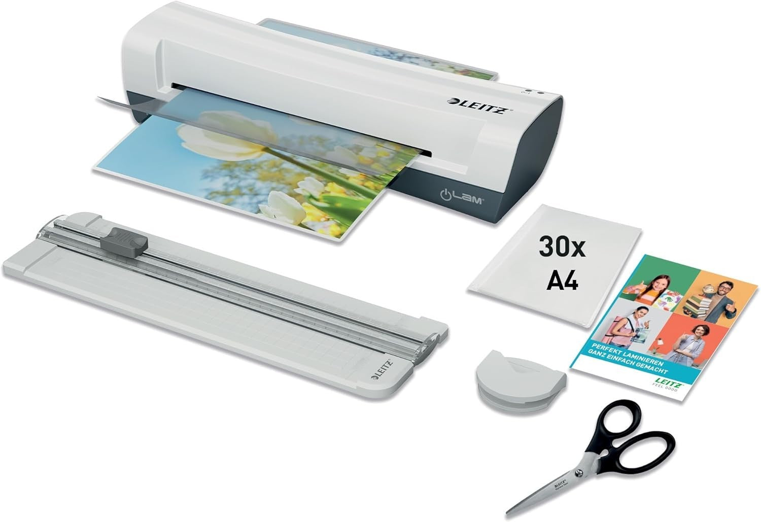 A4 Laminator DIY Kit Hot Fast Warm-Up Anti-Jam + 30 Pouches