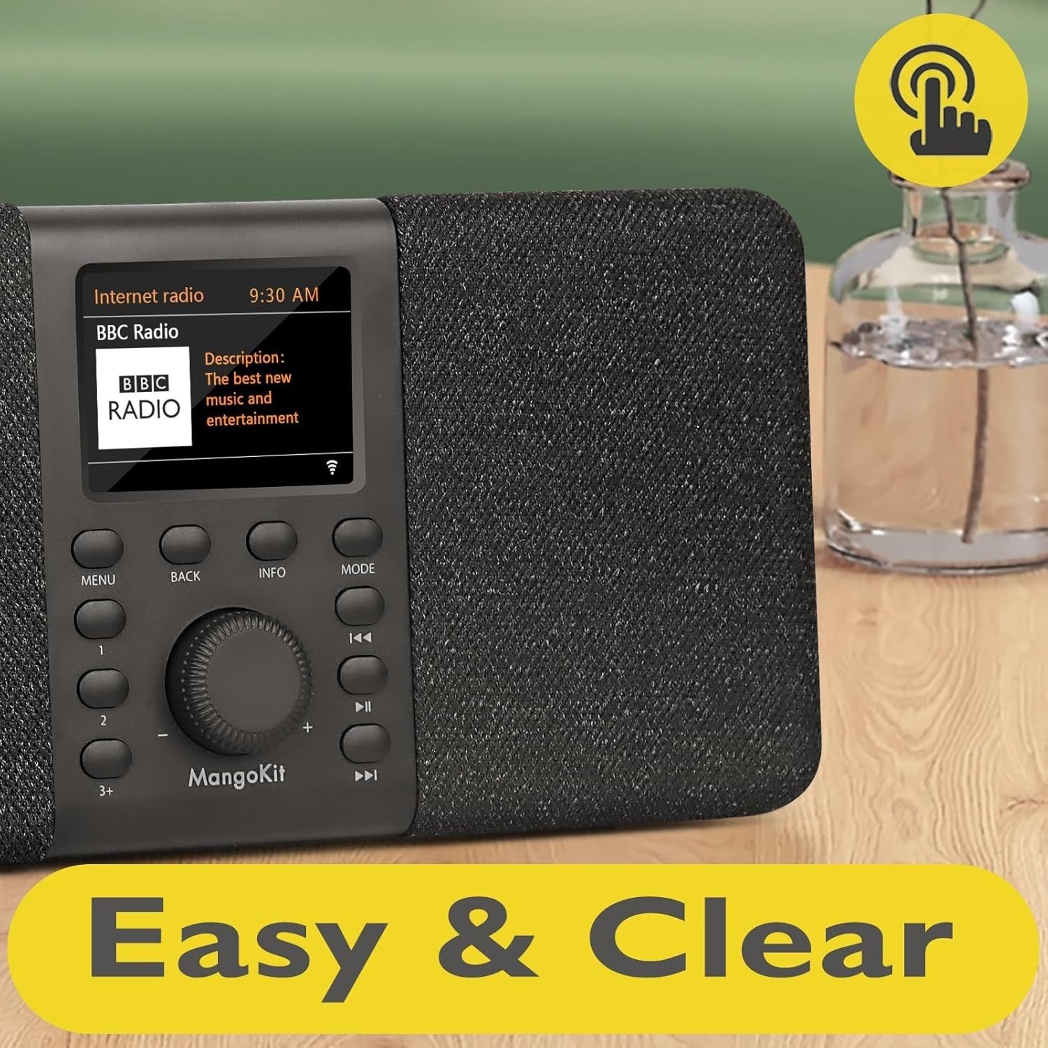 Portable DAB/DAB+ FM Internet Radio with WiFi, Bluetooth & Dual Alarms