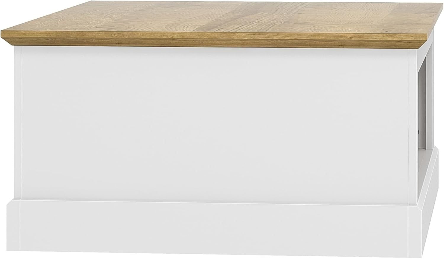 White Square Coffee Table with Storage – Modern 79x79cm Wood Cabinet