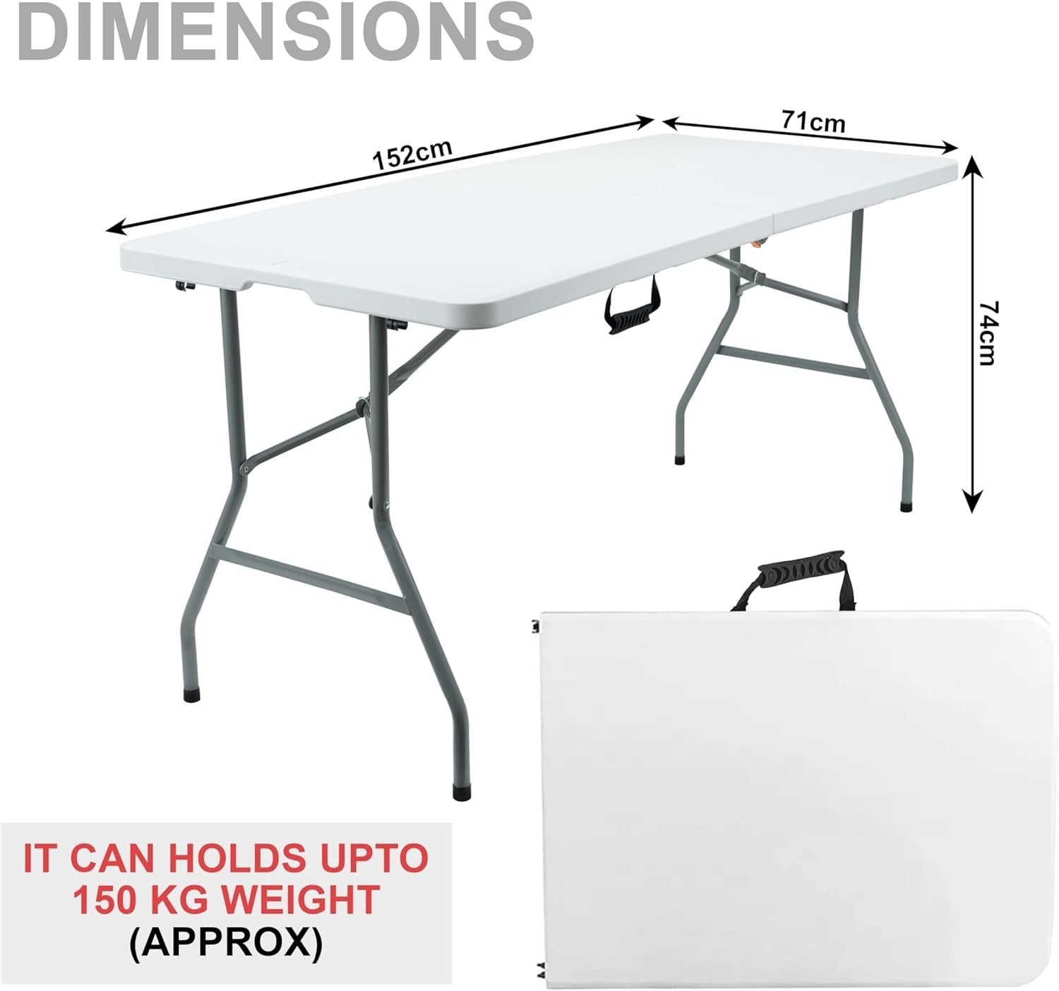 6ft Folding Trestle Table with 6 Chairs Heavy-Duty Indoor Outdoor Set