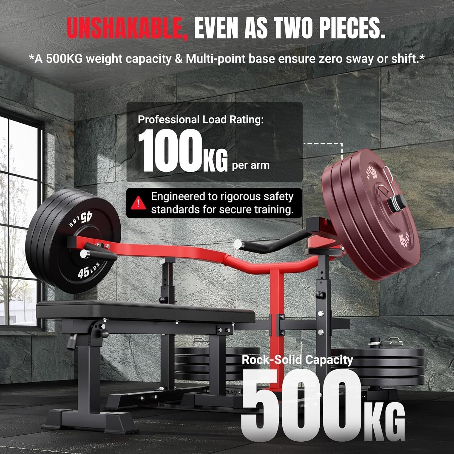 2-in-1 Adjustable Weight Bench & Chest Press Rack for Home Gym