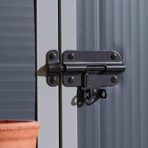 4x6ft Outdoor Plastic Apex Shed Lockable Weatherproof Dark Grey
