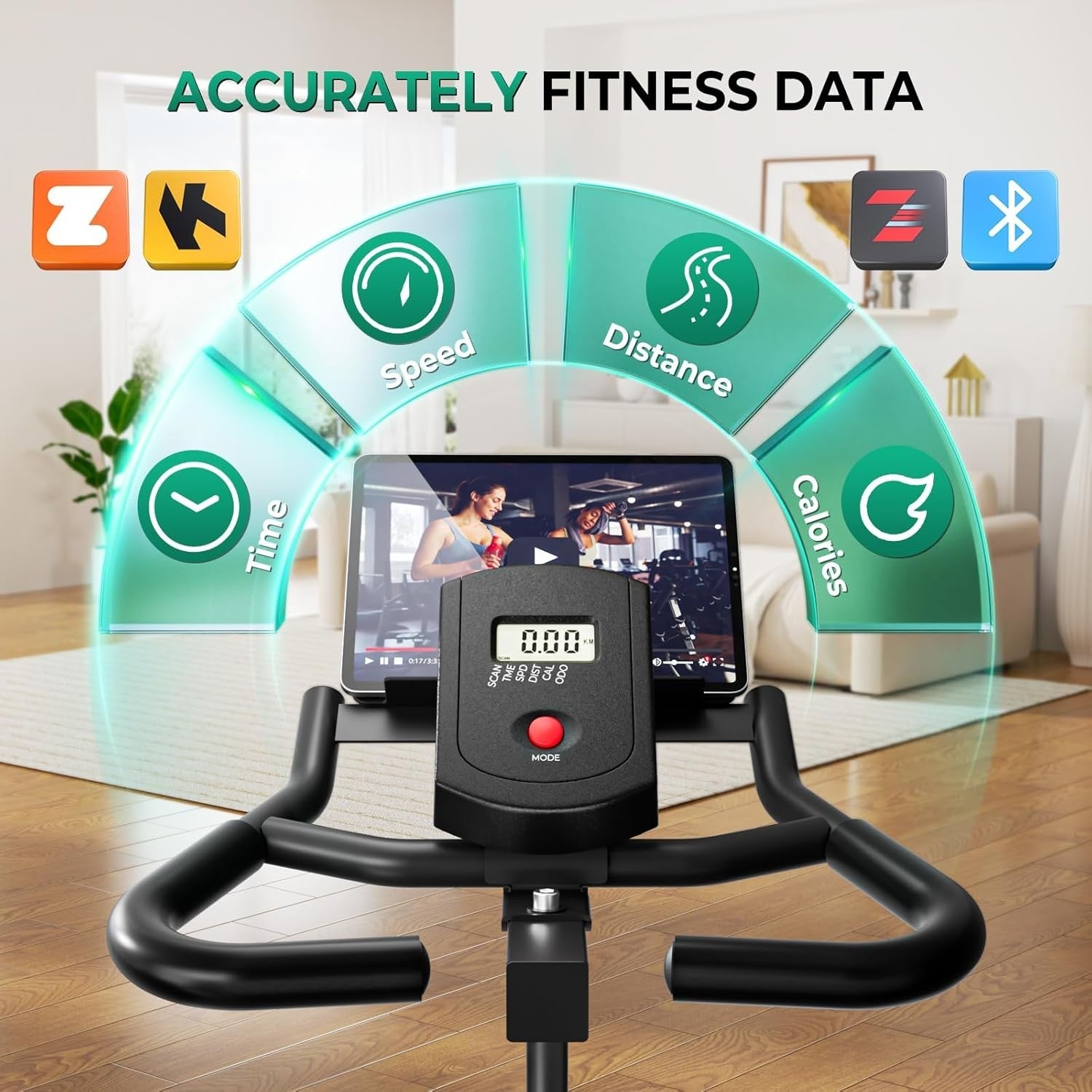 Magnetic Spin Bike w/ 0–100% Resistance, LCD Display, Tablet Stand 160kg Cap