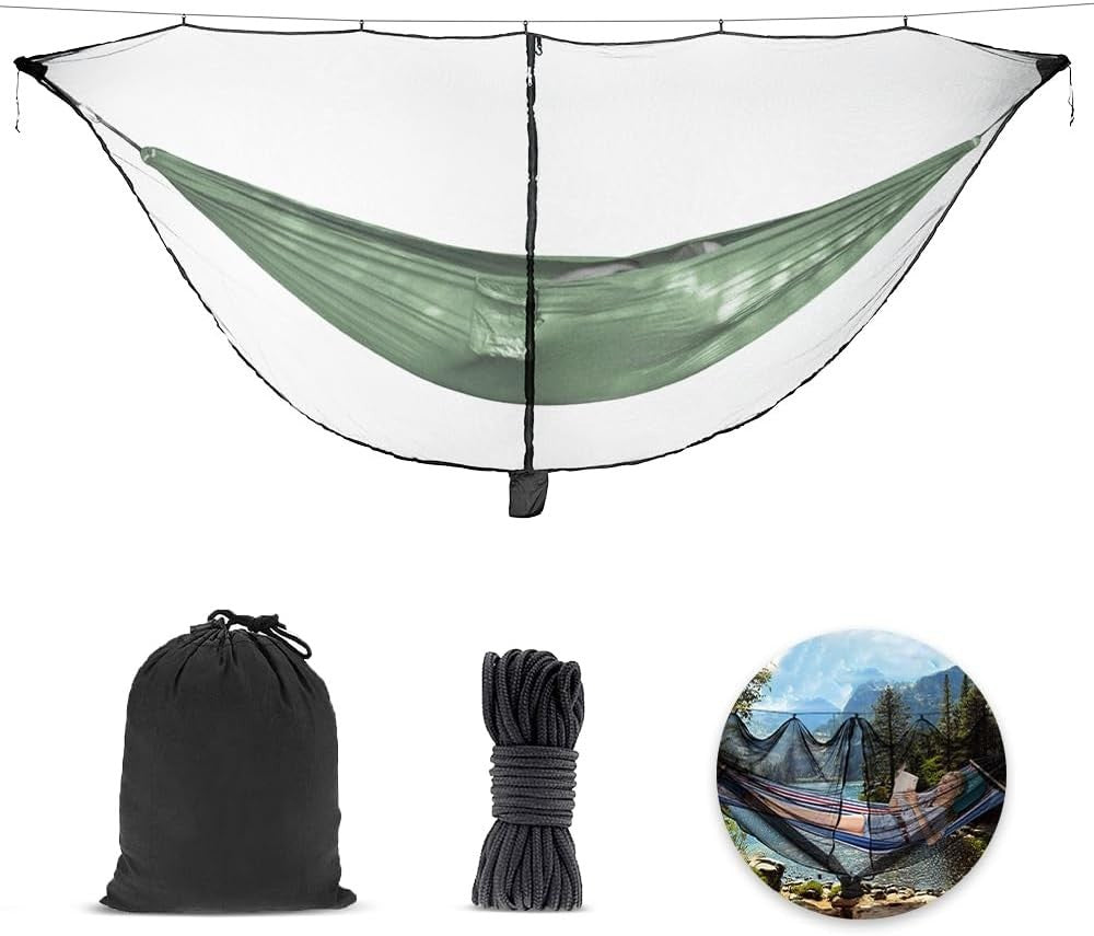 Camping Hammock with Mosquito Net - 290x140cm - 300kg Capacity - Complete Kit