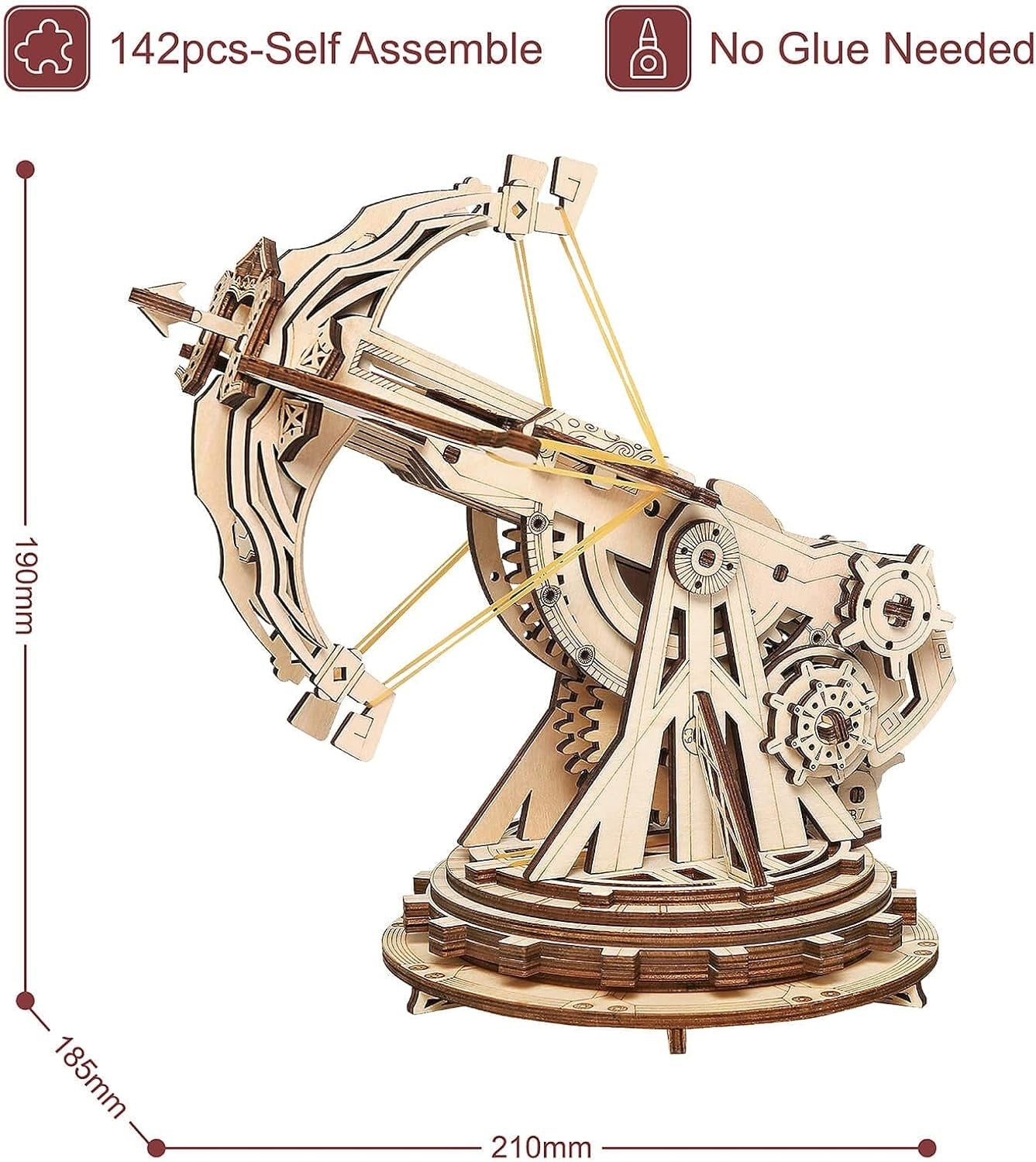 3D Wooden Catapult Model Kit DIY Launcher Puzzle Retro Desk Decor
