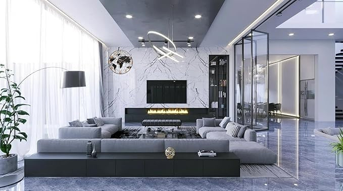 23" Large World Map Wall Clock Modern Silent Metal Black Gold Home Decor