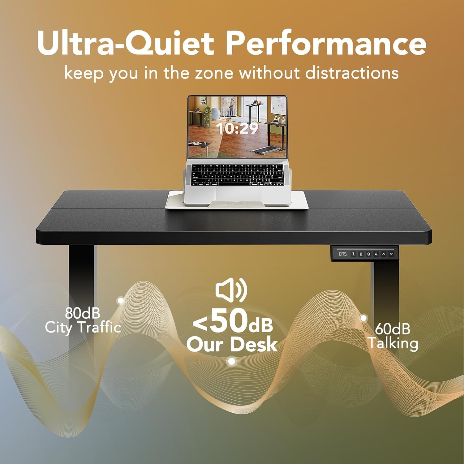 Electric Standing Desk Height Adjustable Sit Stand Home Office 80x48cm