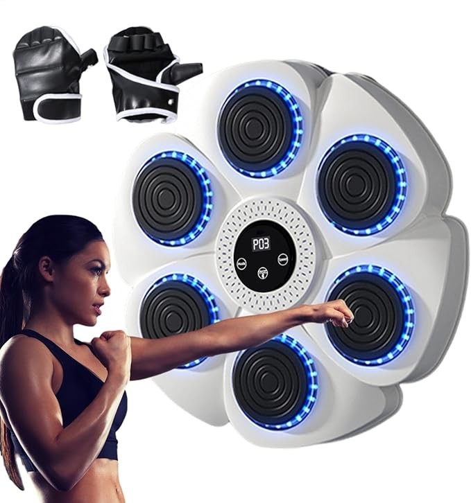 Smart Music Boxing Machine LED Punch Pad Bluetooth Wall Mount Home Gym