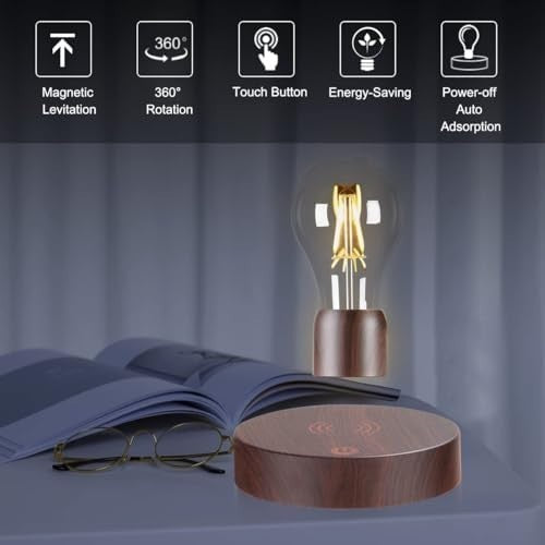 Brushed Magnetic Levitating LED Light Bulb Floating Desk Lamp