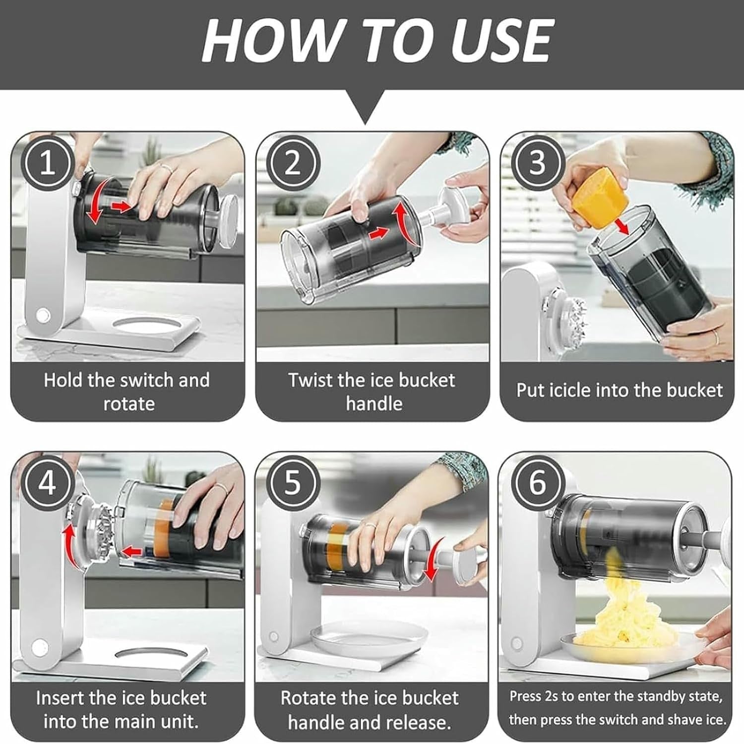 Electric Ice Shaver USB Rechargeable Shaved Ice Maker Smoothies Slush