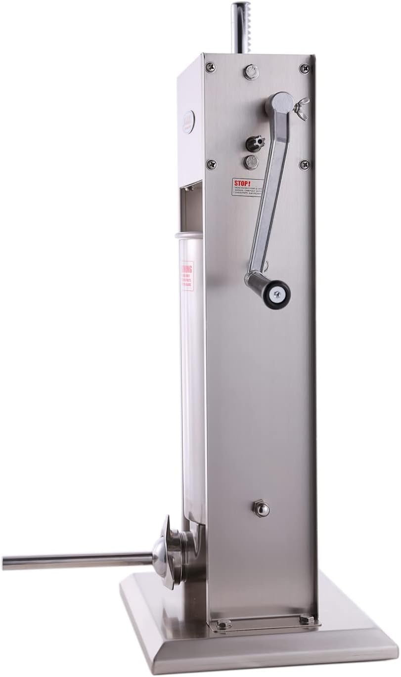 5L Sausage Stuffer Manual Stainless Steel Maker 4 Filling Tubes