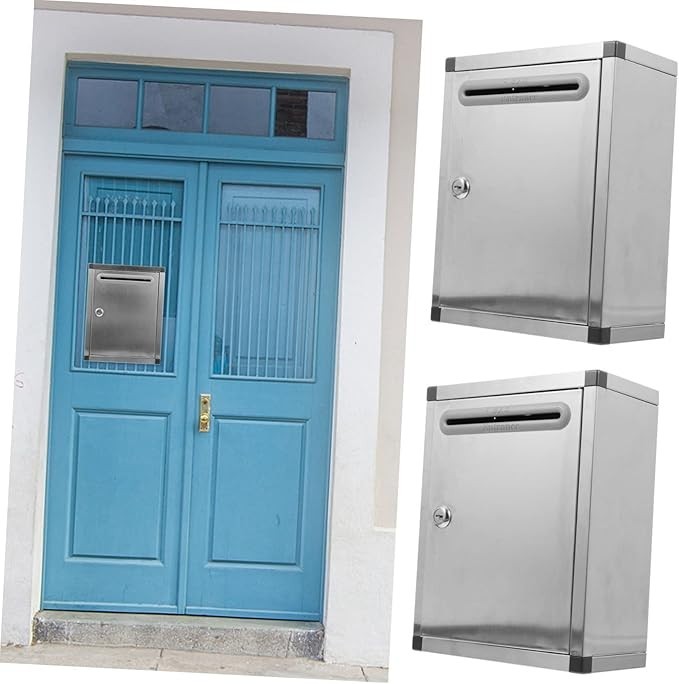 Wall Mount Stainless Steel Mailbox Silver Lockable Post Box Weatherproof Secure