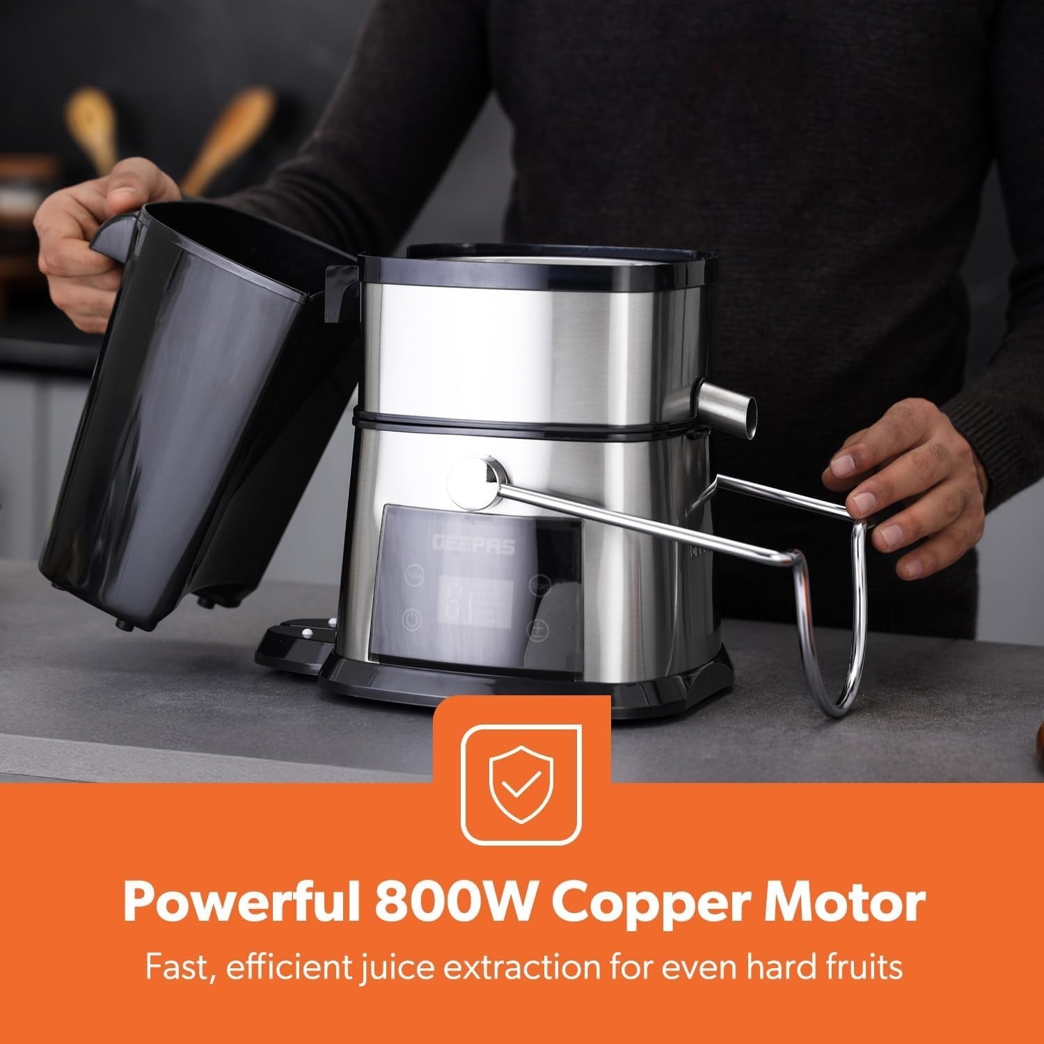 800W Digital Juice Extractor Whole Fruit Vegetable Juicer 75mm Feed Chute