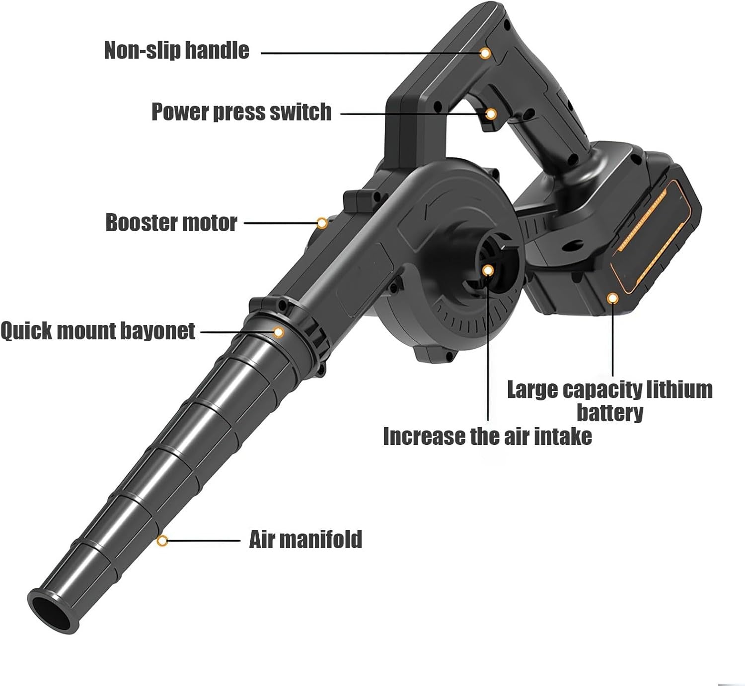 Cordless Leaf Blower 21V 550W Lightweight Handheld Garden Patio Cleaner