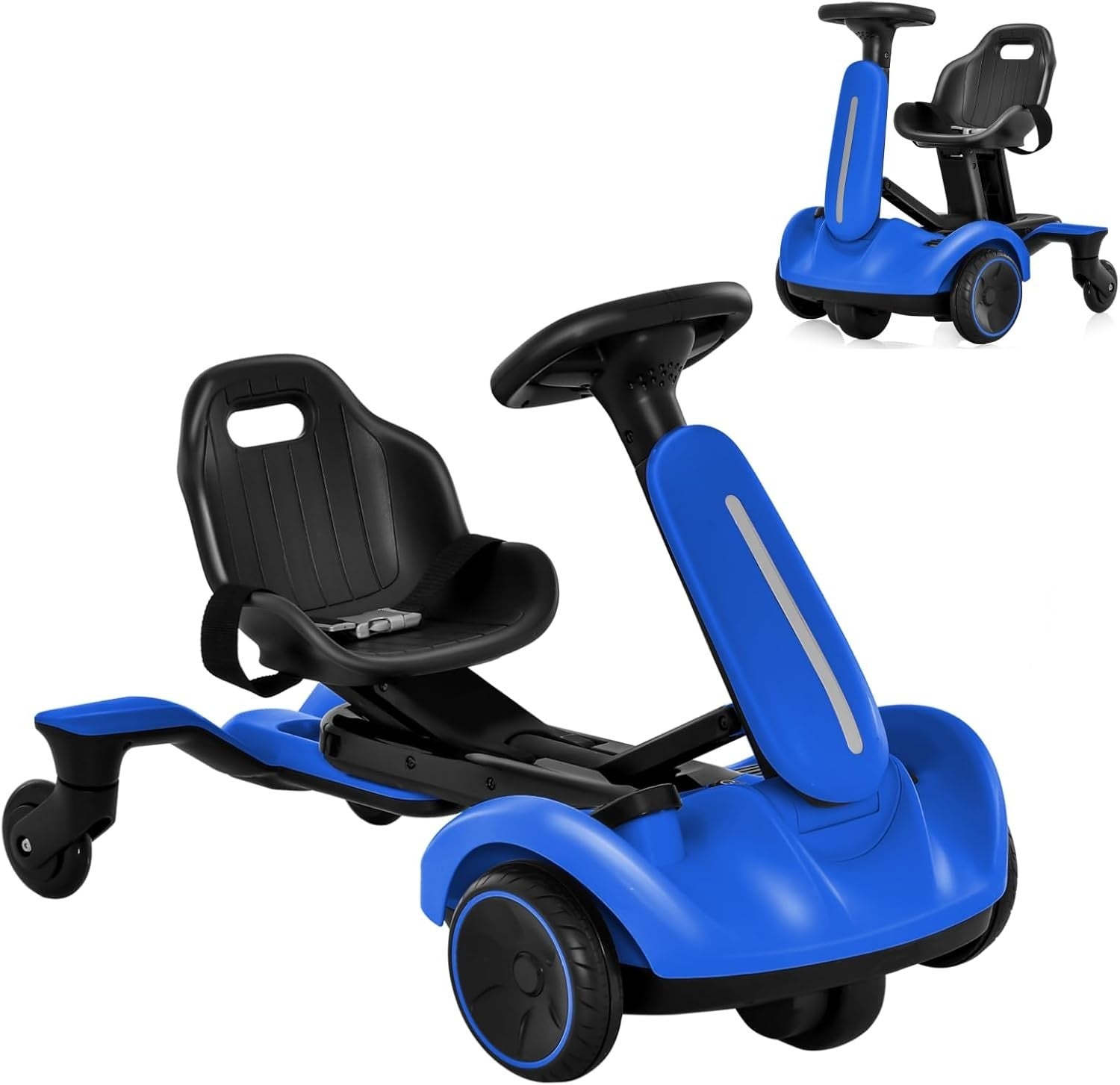 Kids Electric Drift Go Kart 6V Ride On Car 360 Spin Adjustable Seat Blue