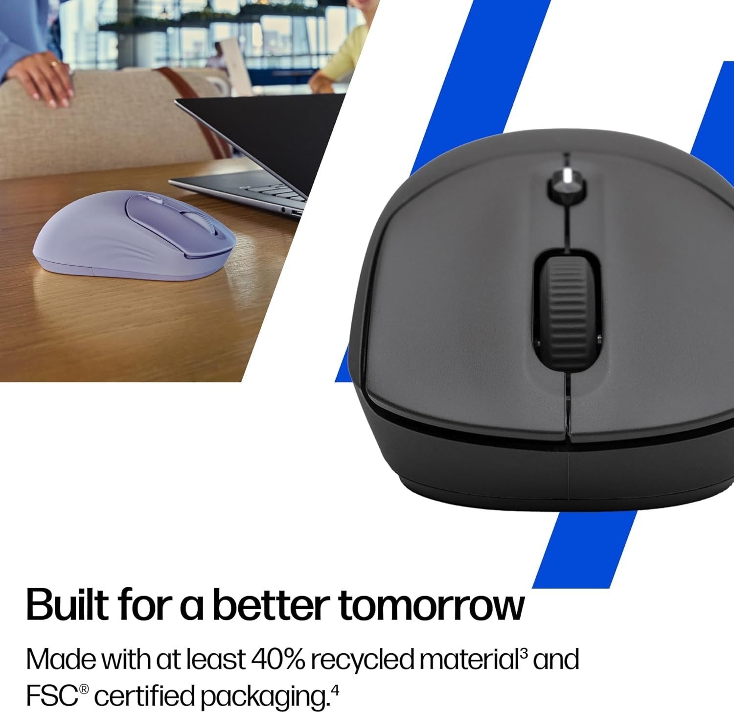 Quiet Wireless Mouse Dual Bluetooth 6000 DPI Soft Touch Office Laptop
